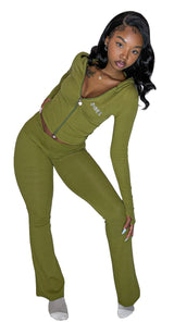 Cozy sculpt matching set (Olive glitz)