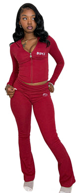 Cozy sculpt matching set (Velvet red)
