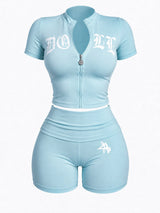 Mint Blue Cotton Matching Two-Piece Set