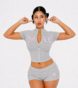 Heather Grey Matching Two-Piece Set