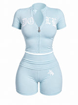 Mint Blue Cotton Matching Two-Piece Set