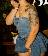 Dolled Up Blue Denim Two-Piece Set