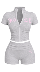 Heather Grey Matching Two-Piece Set