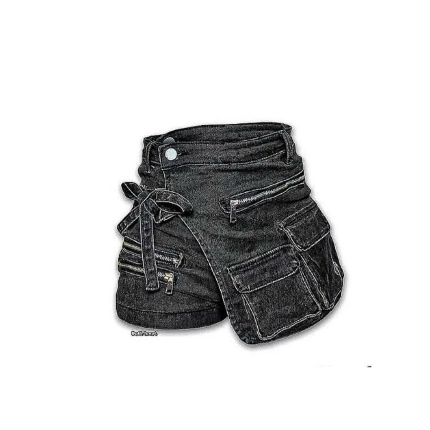 Pockets Full Black Denim Skort