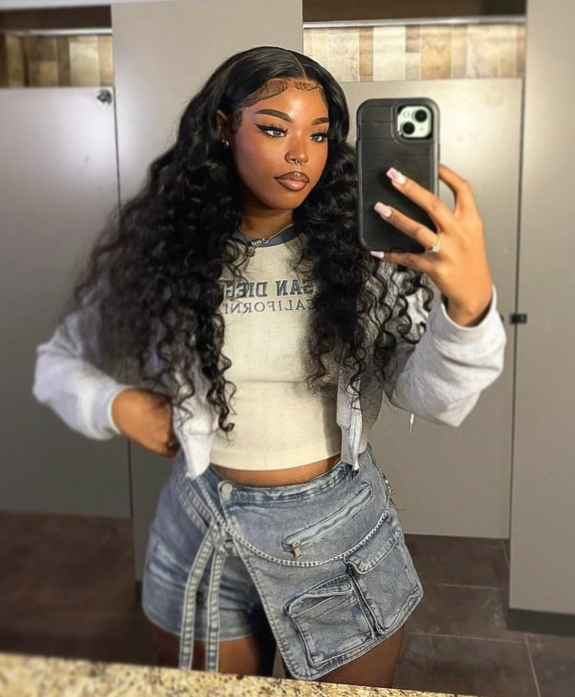 Pockets Full Blue Denim Skort