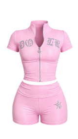 Baby Pink Glitz Matching Two-Piece Set